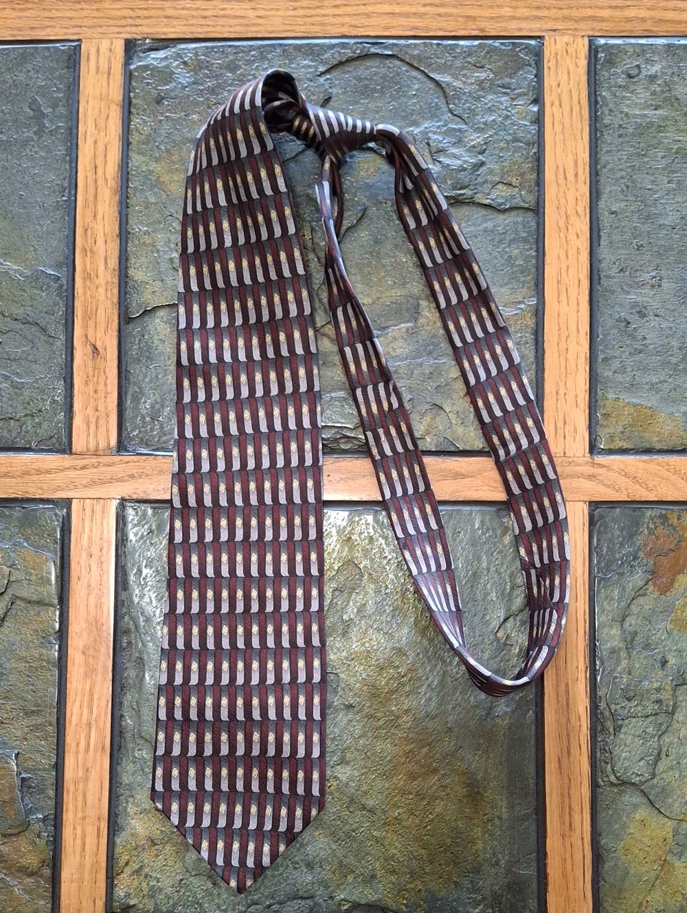 Via Europa Classic Geometric Silk Tie